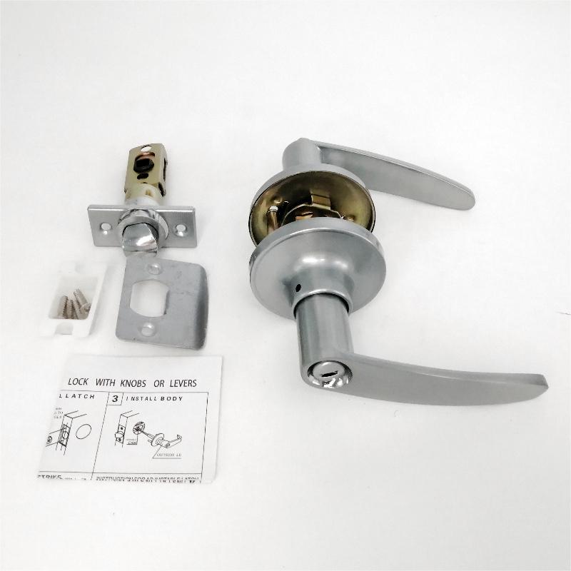 7302 Sekretessdörrhandtag med avtagbar spärrplatta, all metalldörrlåsuppsättning för sovrum och badrum