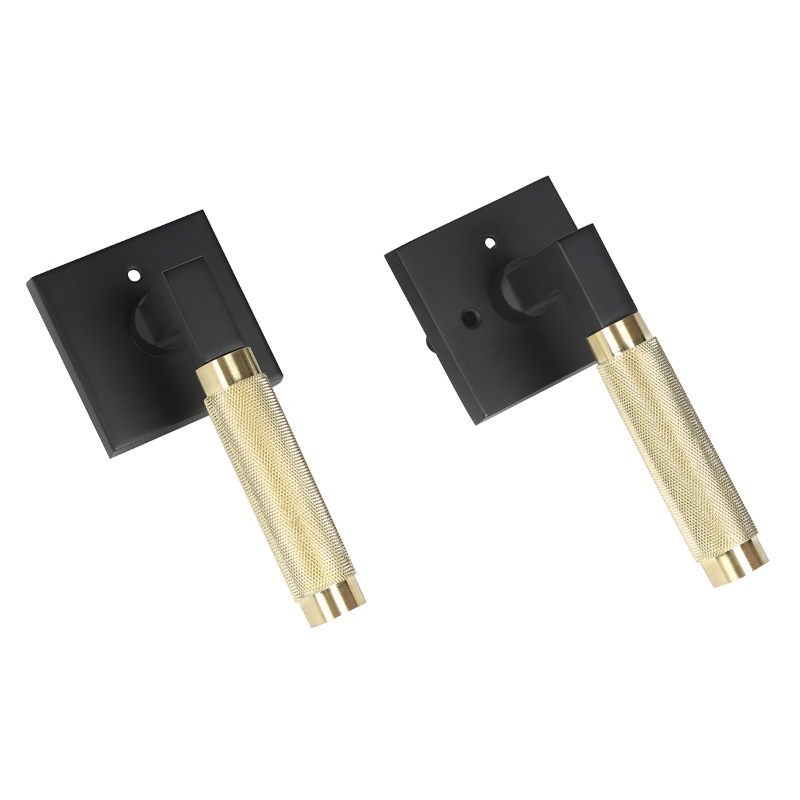 S7137 Moderna fyrkantiga räfflade dörrspakar för inre dörrar, tunga dörrhandtag