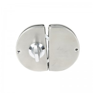 GDL001 201 rostfritt stål kommersiell hållbar metall krom glas dörr anti-stöld säkerhetslås, dubbel sväng gångjärn ramfritt tryck skjutgrindlås