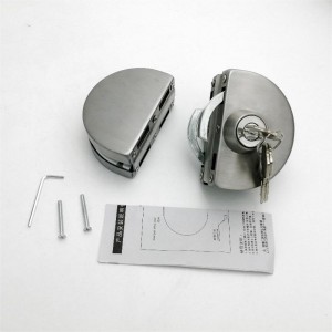 GDL001 201 rostfritt stål kommersiell hållbar metall krom glas dörr anti-stöld säkerhetslås, dubbel sväng gångjärn ramfritt tryck skjutgrindlås