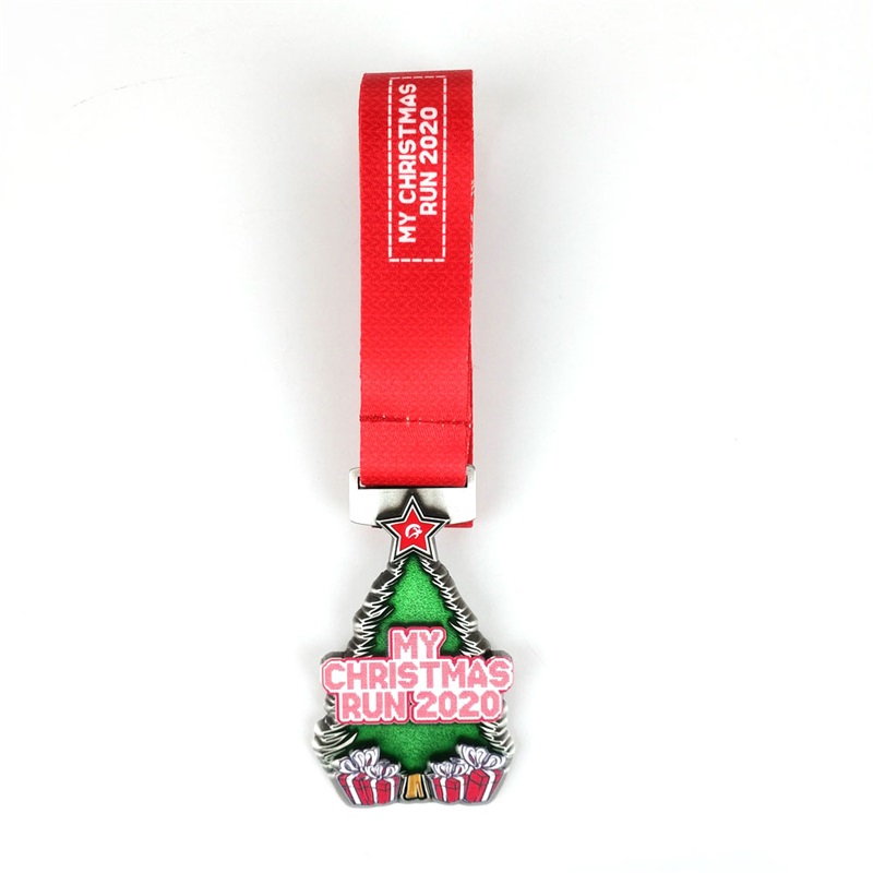 Holiday Run medaljer Färgglad mjuk emalj Simning Rinnande dansmetallmedalj
