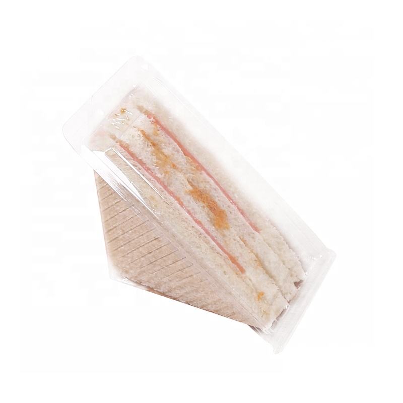 Clear Triangle Box Packaging Wholesale Plastic Food Custom Label Disponerbar Vacker Sandwich och Cake Customer's Logo Pet, PLA