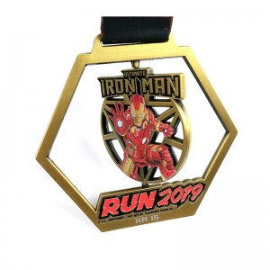 Gag hål ut designmedaljer grossist metallpris 3D guldmedaljer