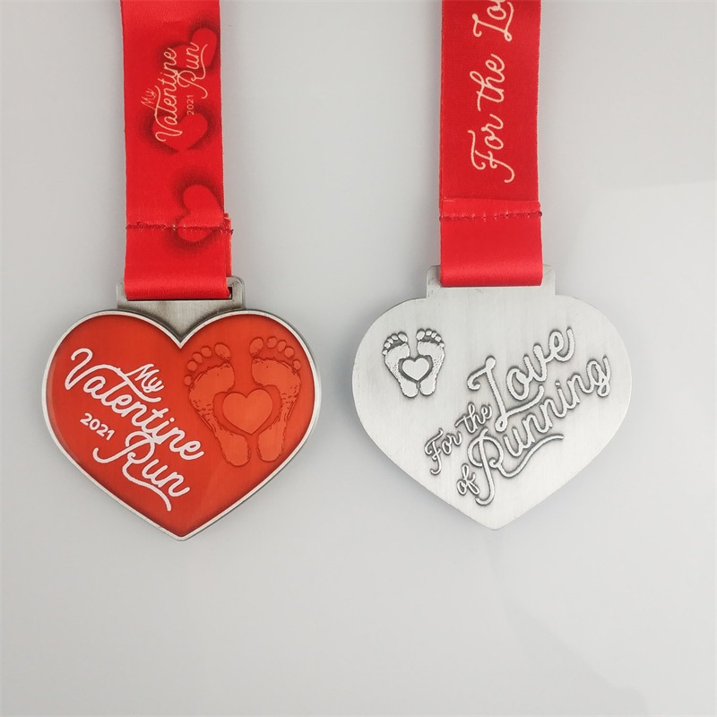Maraton som kör medaljer Holiday Running Medals Gift for Valentine's Day Love
