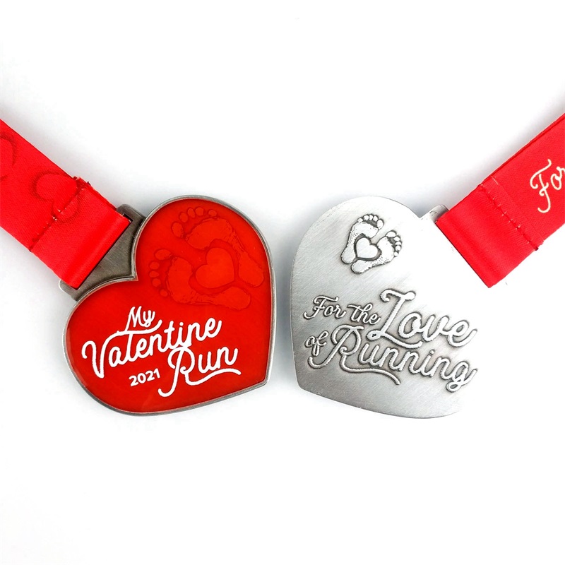 Maraton som kör medaljer Holiday Running Medals Gift for Valentine's Day Love