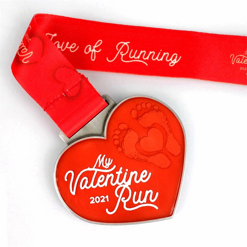 Maraton som kör medaljer Holiday Running Medals Gift for Valentine's Day Love