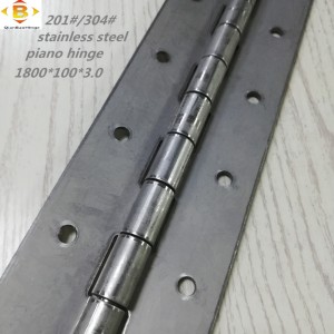 Anpassat långt gångjärn 201#304#tjocklek 3.0 rostfritt stål tjockt piano gångjärn kontinuerligt rad skåp piano gångjärn