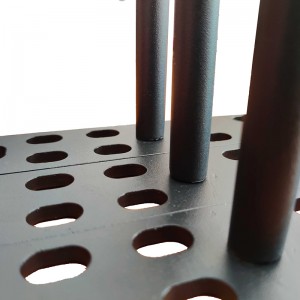 Högkvalitativ svart pulversprutningsstål flytande konsol med avtagbar stödstång