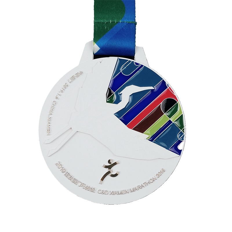 3D Gold Metal Award Marathon Running Sport Medal Color Spray Medal UV Print Medal