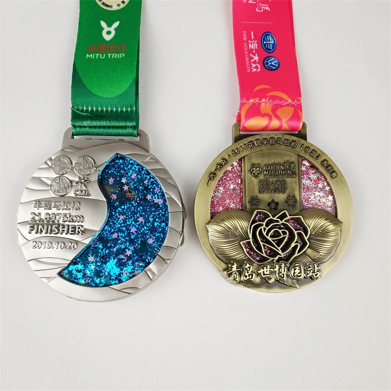 Anpassade maratonmedaljer Zinklegering Die Casting Race Medal Fun Run Medal