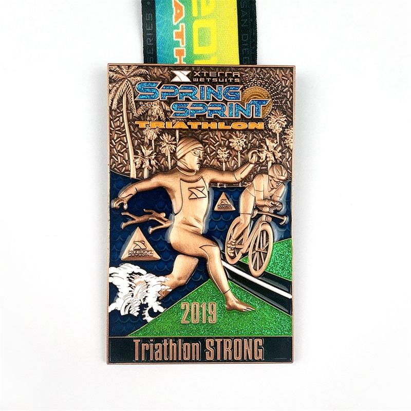Anpassad form Logo Metal Sport Medal för grossist Triathlon Medal