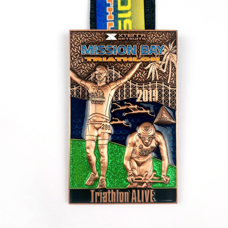 Anpassad form Logo Metal Sport Medal för grossist Triathlon Medal