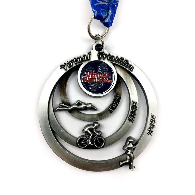 Tilldela medaljer Anpassade antika medaljer Rebin Design 3D Triathlon Medal