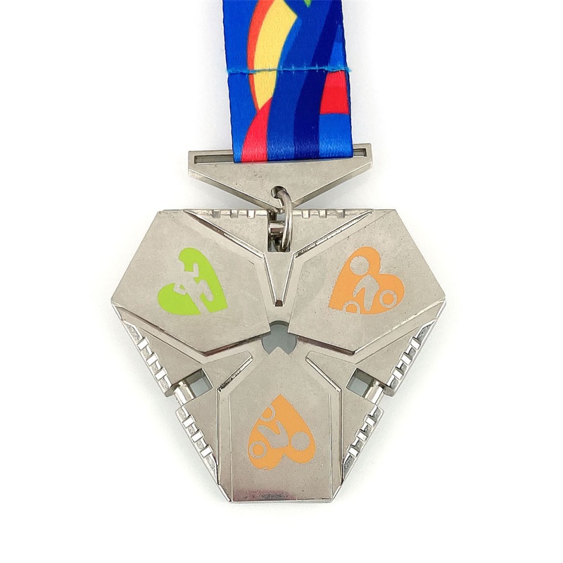 Champion Medal Custom Antique MedalS Rebin Design 3D Triathlon Medal