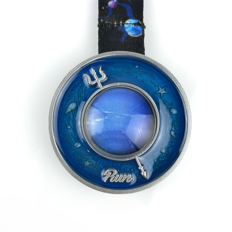 Maratonmedalj Anpassad UV -tryck Blue Emamel Religious Medal