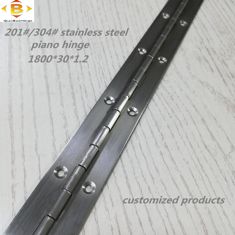 Anpassat långt gångjärn 201#304#tjocklek 1,2 mm rostfritt stål tjockt piano gångjärn kontinuerligt radskåp piano gångjärn