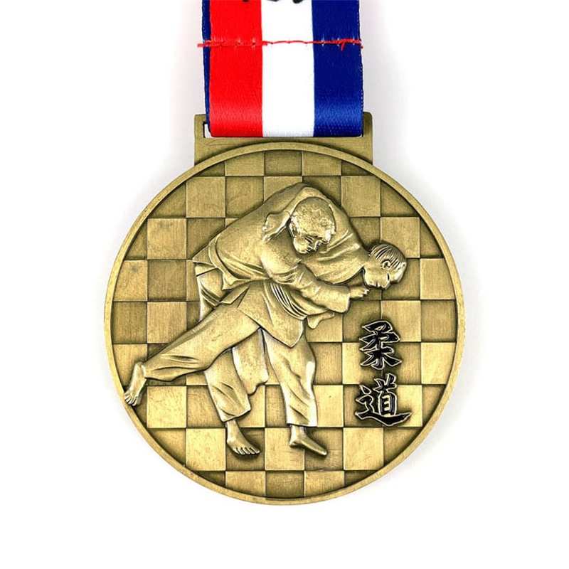 Gjutna metallmedaljer Kungfu Gold Medal Medalla de Kung Fu