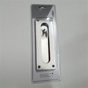 7,09 tum infälld fingerflush drag för fickdörrskåpsdörr, skjutdörrhandtag, borstat rostfritt stål rektangulära dörrar drar hårdvara