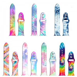 Anpassad mjuk tryckt gummi Sport Silicone Watch Strap Bands for Apple Iwatch