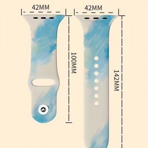 Tryck på Silicone Rubber Sport Watch Band -rem för iWatch
