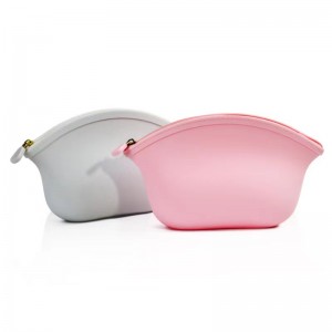Shopping Travel Party Zipper Portable Candy Color Ladies Silicone Cosmetic Bag Handväska