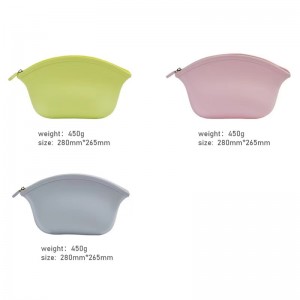 Shopping Travel Party Zipper Portable Candy Color Ladies Silicone Cosmetic Bag Handväska