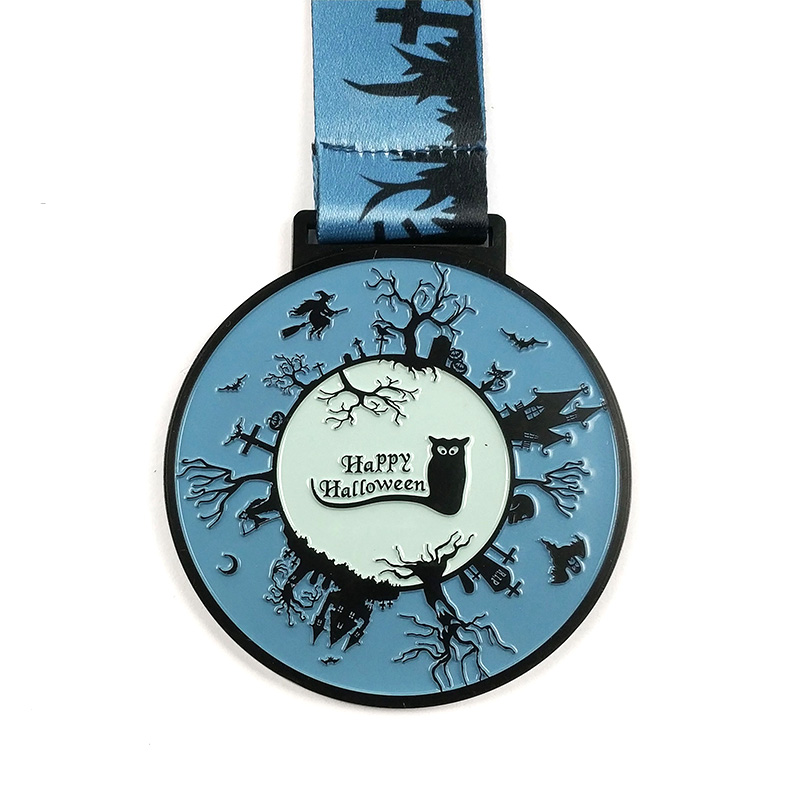 Rolig anpassad metallsportpris Halloween Hallowmas Run -medaljer