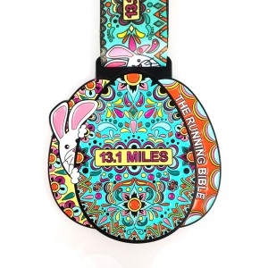 Anpassade medaljer för tävlingar metallmedaljong Anpassade jultomten som kör medaljer