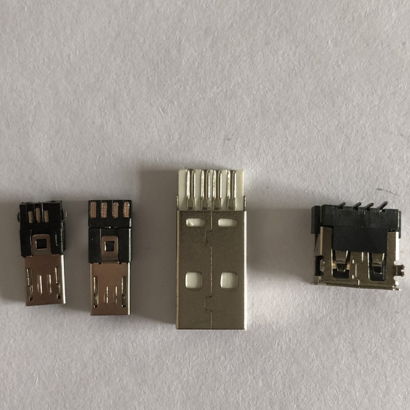 Ickel-pläterad USB-typ A-svansuttag 3-i-1 PC DIY-adapter