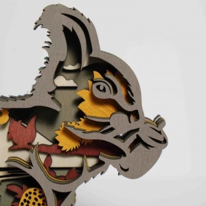 3D trätdjur ornament