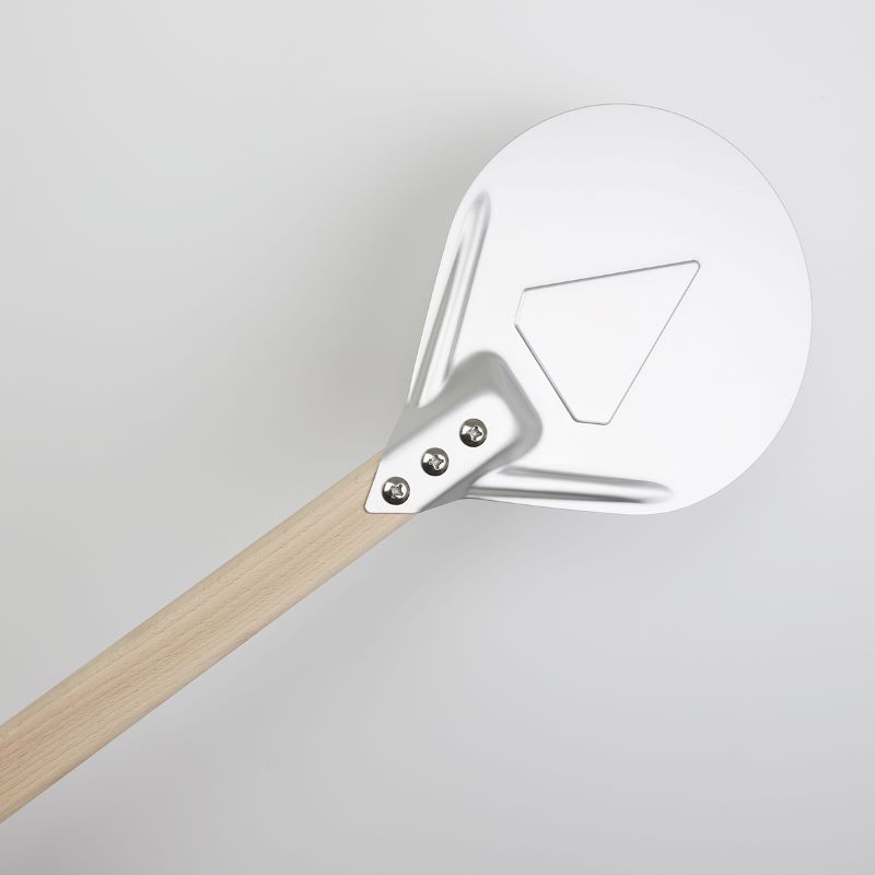 Trähandtag 7Inch Aluminium Pizza Turning Peel Pizza Turner Round Pizza Spatula Pizza Oven Accessories