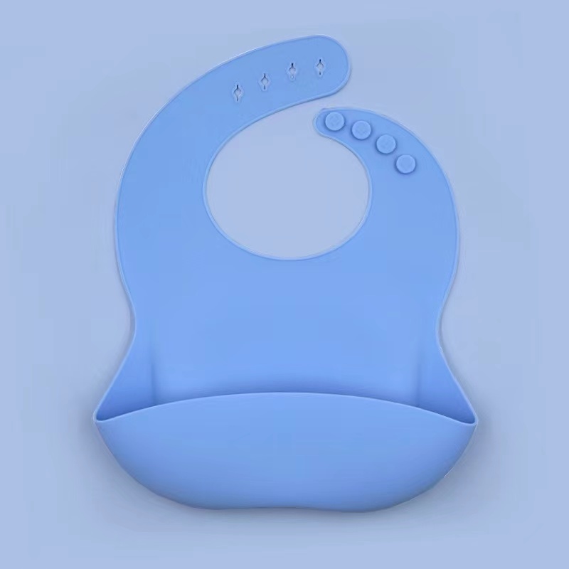 Baby Silicone Bib Baby's Solid Silicone Bib Water Pocket Waterproof and Dirt Proof Baby Bib