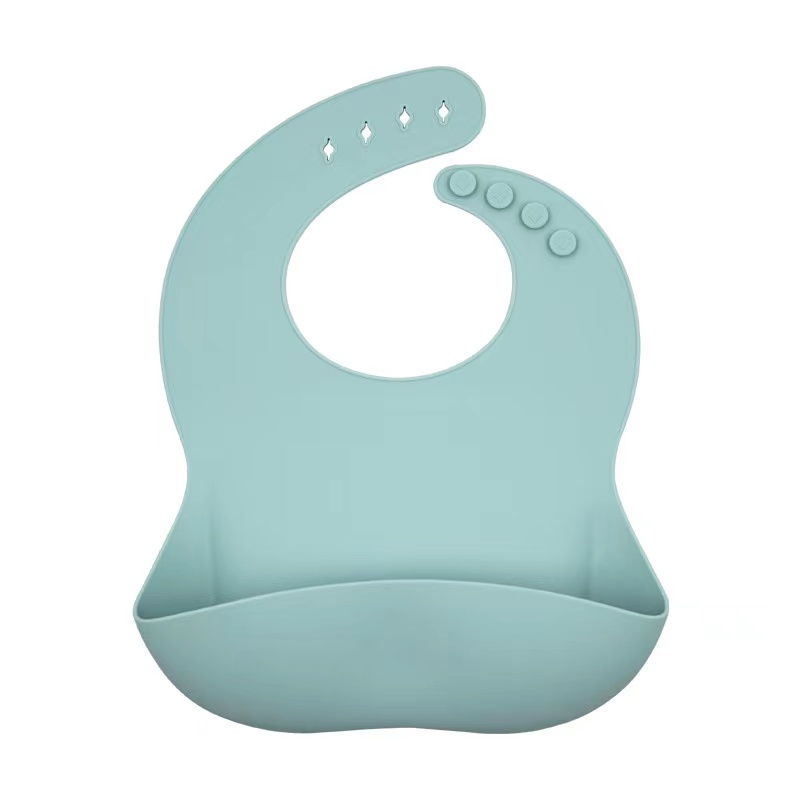 Baby Silicone Bib Baby's Solid Silicone Bib Water Pocket Waterproof and Dirt Proof Baby Bib