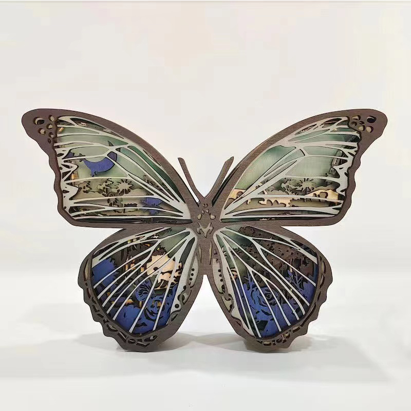 3D träfjärilar