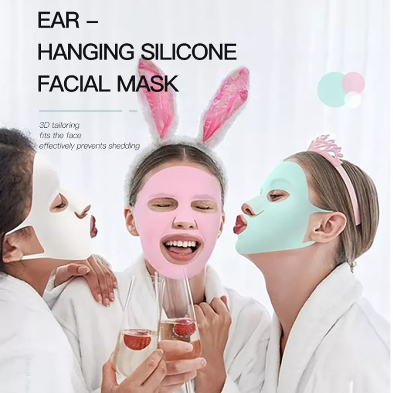 Återanvändbar silikonmaskmask täcker silikon hudmask återanvändbar fuktgivande ansiktssilikonmask anti-förångning mask ansiktsvårdsverktyg