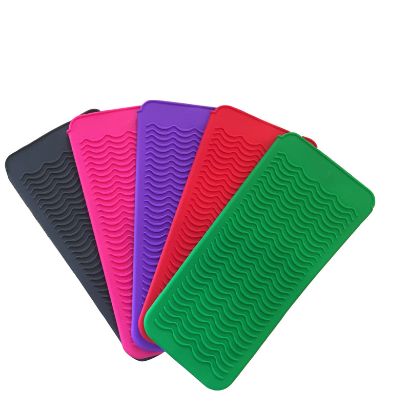 Resistent silikonmattan, bärbar värmebeständig täckspåse resor hår curlernon-halp matta för curling järn, hårrätare, curling trollstav förvaring