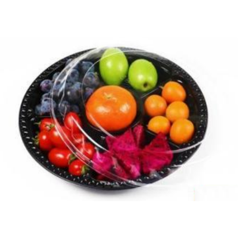 Sex-Compartment Fresh-cut Fruits Box Bottom 290*195*75 mm HJ-6F320