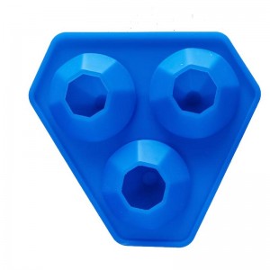 3 hål silikon diamantisfack diamant silikon mögelbrickor för whisky badbomber, godis, tvål och diy hantverk, diskmaskin säker, återanvändbar