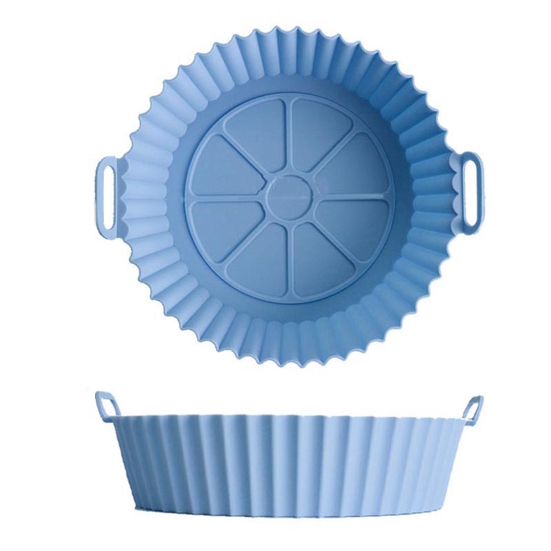 Air Fryer Silicone Pan, 8,5 tums Air Fryer Basket, Food Grade Air Fryer -tillbehör, återanvändbara luftfryerfoder, ersättningspergamentfoder, ingen rengöring av luft fryer