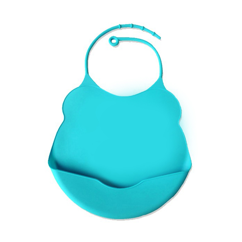 Baby Bibs, Silicone Children \\\\\\\\\\\\'s Drool Bibbs Lätt att rengöra barn som matar snacks Falled Collection Bag, Soft Silicone Justerbar