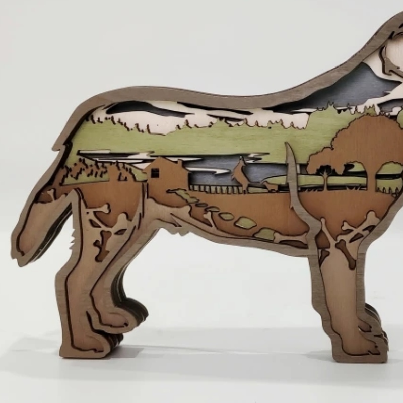 3d Labrador Animal Wood Craft Decoration