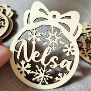 Laser snidad skuret träplywoodcirkeldekorativ bit