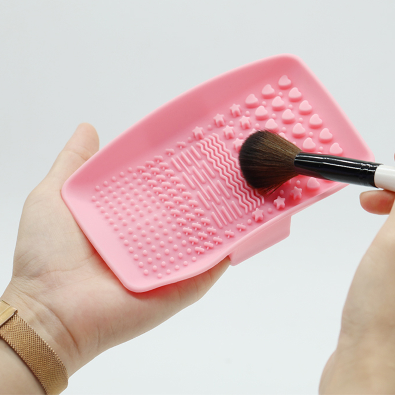 Silikon Makeup Brushrengöringsmatta, Makeup Brush Cleaner, Portable Makeup Brush Cleaner Pad, Cosmetic Brush Washing Tool