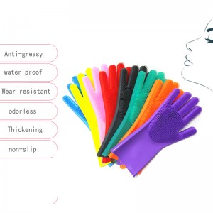 Återanvändbar silikon diskmedel, diskmaskiner med borste, hushållskökhandskar, husdjurskötselförsörjning