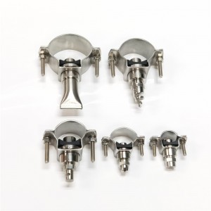 Rostfritt stål split-eye-kontakter för att fixa munstycken och rör