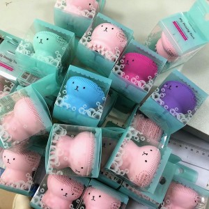 Rengöringsborste Silikonhandhållen rengöringsborste och massager, bläckfiskformad rengöringsborste för djup rengöring mild exfoliering hudmassage