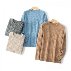 Men \\\\ \'s rundanackkabel blomma varm sjunål förtjockad tröja