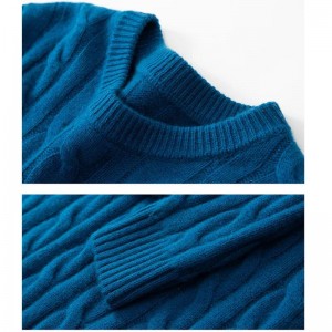 Men \\\\ \'s rundanackkabel blomma varm sjunål förtjockad tröja