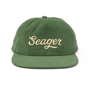 corduroy 5 panel broderi logotyp kepsar ostrukturerade snapback hattar i bulk