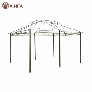 10 \\\\ \'x 13 \\\\\' Outdoor Soft Top Gazebo Pergola med gardiner, 2-Tier Steel Frame Gazebo för uteplats, Sage Grey